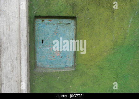 Locker with green painted wall Stock Photo
