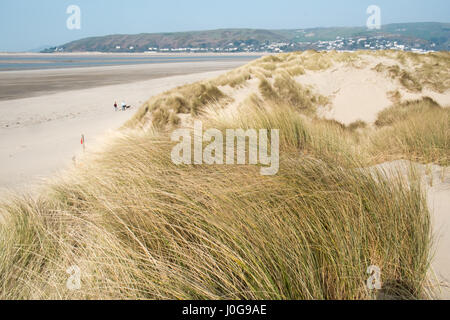 Sand, dunes,sand dunes, at, Ynyslas,Ynslas,ynyslas sand dunes,beach,empty,popular,coast,coastline,for,wading,birds,and,hikers,Ceredigion,Mid,Wales,U.K. Stock Photo