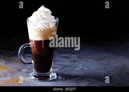 Hot viennese coffee with whipped cream Stock Photo