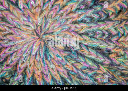 closeup of wool threads in rainbow colors Stock Photo