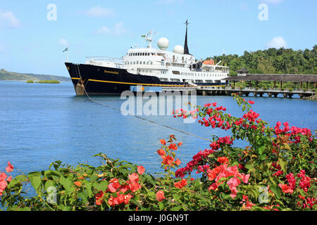 MS Serenissima docked at Port Antonio, Jamaica Stock Photo