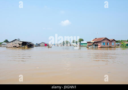 Kampong Phluk, Floating Village on Tonle Sap Lake, Siem Reap, Cambodia Stock Photo