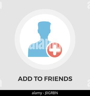 Add to Friends Icon Vector. Flat icon isolated on the white background. Editable EPS file. Vector illustration. Stock Vector