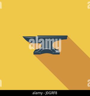 Anvil icon. Flat vector related icon with long shadow for web and mobile applications. It can be used as - logo, pictogram, icon, infographic element. Stock Vector