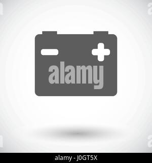 Battery. Single flat icon on white background. Vector illustration. Stock Vector
