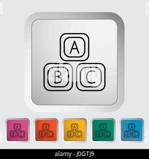 Blocks thin line flat vector related icon set for web and mobile applications. It can be used as - pictogram, icon, infographic element. Vector Illust Stock Vector