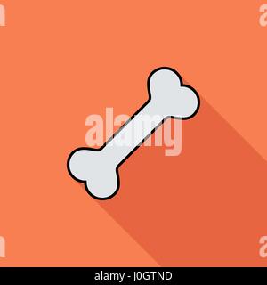 Dog bone icon. Flat vector related icon with long shadow for web and mobile applications. It can be used as - logo, pictogram, icon, infographic eleme Stock Vector