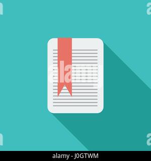 Bookmark icon. Flat vector related icon with long shadow for web and mobile applications. It can be used as - logo, pictogram, icon, infographic eleme Stock Vector