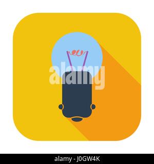 Bulb single flat color icon. Vector illustration. Stock Vector