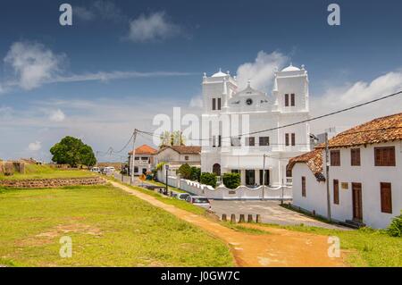 Meeran Jumma Mosque at the Point Utrecht Bastion in the old Dutch Fort, Galle, Southern Province, Sri Lanka Stock Photo