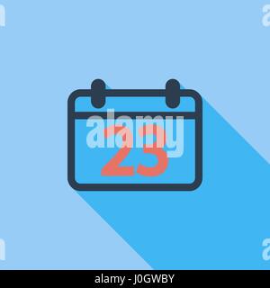 Calendar icon. Flat vector related icon with long shadow for web and mobile applications. It can be used as - logo, pictogram, icon, infographic eleme Stock Vector