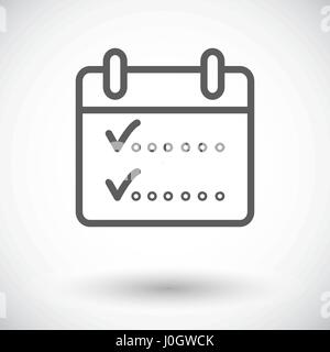 Calendar whit check. Single flat icon on white background. Vector illustration. Stock Vector