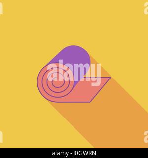 Camping mat icon. Flat vector related icon with long shadow for web and mobile applications. It can be used as - logo, pictogram, icon, infographic el Stock Vector