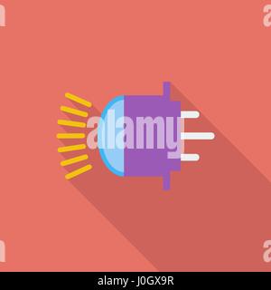 Xenon car lamp icon. Flat vector related icon with long shadow for web and mobile applications. It can be used as - logo, pictogram, icon, infographic Stock Vector