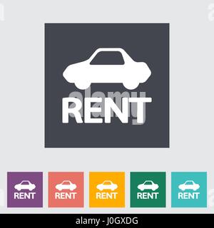 Car for rent. Single flat icon. Vector illustration. Stock Vector