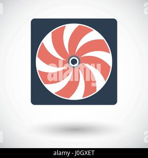 Radiator fan. Single flat icon on white background. Vector illustration. Stock Vector