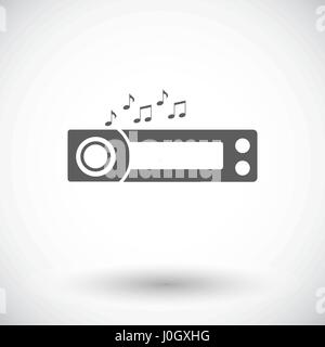 Car radio. Single flat icon on white background. Vector illustration. Stock Vector