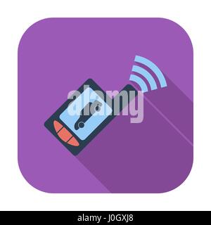 Car remote control. Single flat color icon. Vector illustration. Stock Vector
