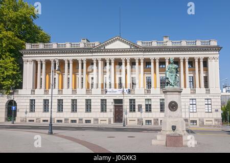 Building of Raczynski Library on Freedom Square (Plac Wolnosci) in Poznan Poland. Stock Photo