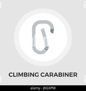 Climbing carabiner icon vector. Flat icon isolated on the white background. Editable EPS file. Vector illustration. Stock Vector