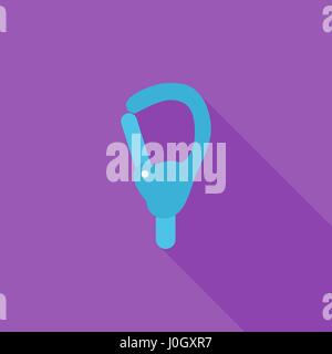 Carabiner icon. Flat vector related icon with long shadow for web and mobile applications. It can be used as - logo, pictogram, icon, infographic elem Stock Vector