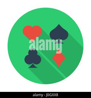 Card suit. Flat icon for mobile and web applications. Vector illustration. Stock Vector