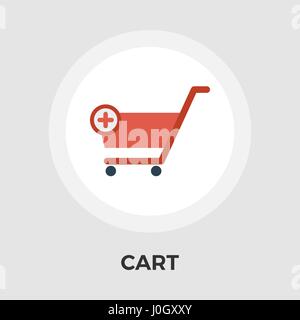 Cart Icon Vector. Flat icon isolated on the white background. Editable EPS file. Vector illustration. Stock Vector