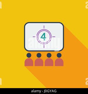 Cinema icon. Flat vector related icon with long shadow for web and mobile applications. It can be used as - logo, pictogram, icon, infographic element Stock Vector