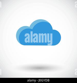 Cloud computing. Single flat icon on white background. Vector illustration. Stock Vector