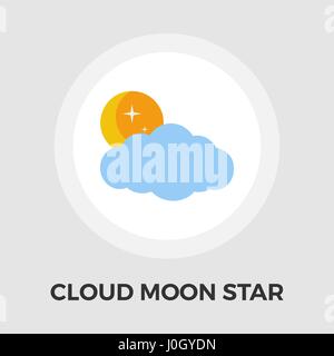 Cloud, moon, star icon vector. Flat icon isolated on the white background. Editable EPS file. Vector illustration. Stock Vector