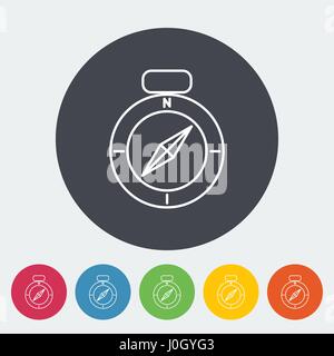 Compass. Single flat icon on the circle. Vector illustration. Stock Vector