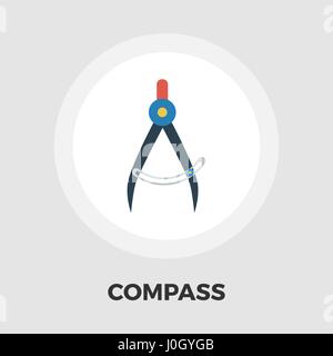Compass icon vector. Flat icon isolated on the white background. Editable EPS file. Vector illustration. Stock Vector