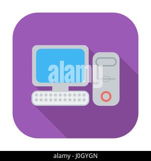 Compute. Single flat color icon. Vector illustration. Stock Vector