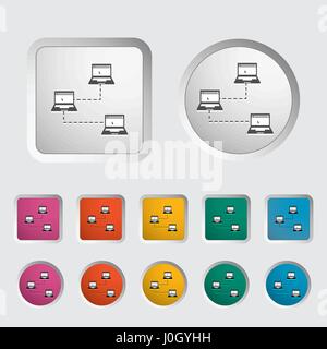 Computer network single icon. Vector illustration. Stock Vector