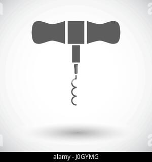 Corkscrew. Single flat icon on white background. Vector illustration. Stock Vector