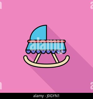 Cradle icon. Flat vector related icon with long shadow for web and mobile applications. It can be used as - logo, pictogram, icon, infographic element Stock Vector