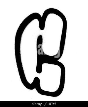 graffiti Bubble Font C in black on white Stock Vector