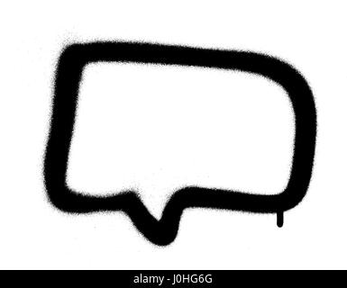 graffiti sprayed text balloon in black over white Stock Vector