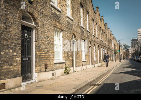 Victorian terraced houses near Waterloo Station on Roupell Street in Lambeth, London, SE1, UK. Stock Photo