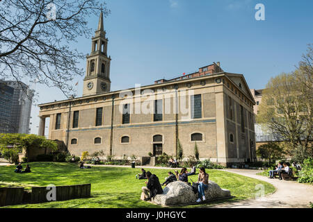 St John's Church, Waterloo - an Anglican Greek Revival church in South London, built in 1822–24 to the design of Francis Octavius Bedford. Stock Photo