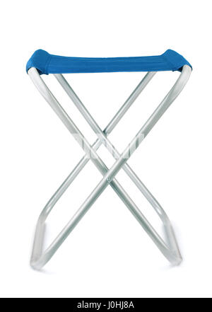 Front view of folding camping stool isolated on white Stock Photo