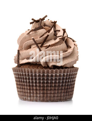 Chocolate cupcake isolated on white Stock Photo