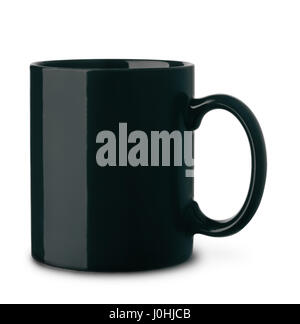 Black ceramics coffee mug isolated on white Stock Photo