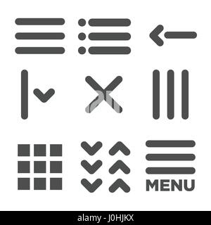 Flat Menu Icon Illustration for Website Navigation Stock Vector