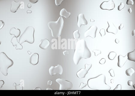 Realistic drops of water on a steel surface. 3d rendering Stock Photo