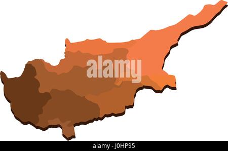 cipro map with regions on a white background Vector Stock Vector