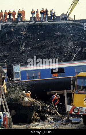 Purley station rail crash in Surrey Uk 5th March 1989 Stock Photo