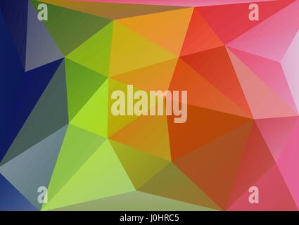Low poly abstract horizontal decorative colorful background. Vector illustration. Futuristic bright pink green blue colors fantasy backdrop template. Stock Vector