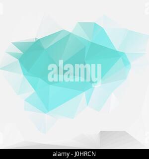 Magic green white triangular vector background. Ambient polygonal shapes pattern. Square fantasy decorative template. Low-poly crystal backdrop. Stock Vector