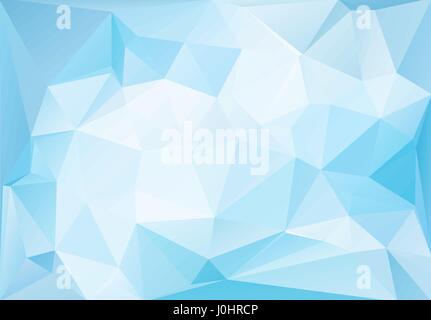 Abstract blue ice low polygonal pattern. Vector illustration. Bright magic blueish futuristic horizontal background. Stock Vector